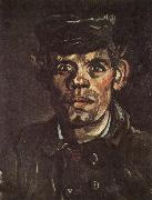 Vincent Van Gogh Head of a Young Peasant in a Peaken Cap (nn04) oil painting picture wholesale